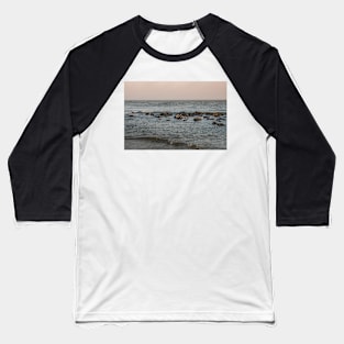 Group of turnstone birds on rocks along the shore Baseball T-Shirt